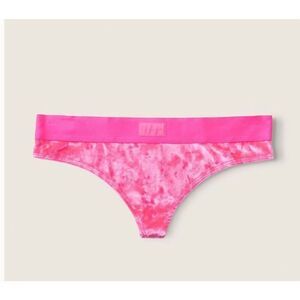VICTORIA’S SECRET PINK- HOT PINK CRUSH VELVET THONG- SIZE XS- NWTs